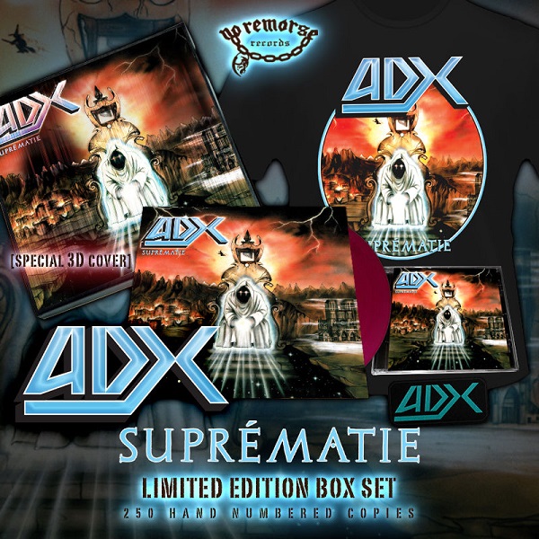Adx Suprematie Ltd Edition 250 Copies Box With 3d Cover Incl Splatter Lp Cd T Shirt Patch Hand Numbered Certificate Box Set No Remorse Records